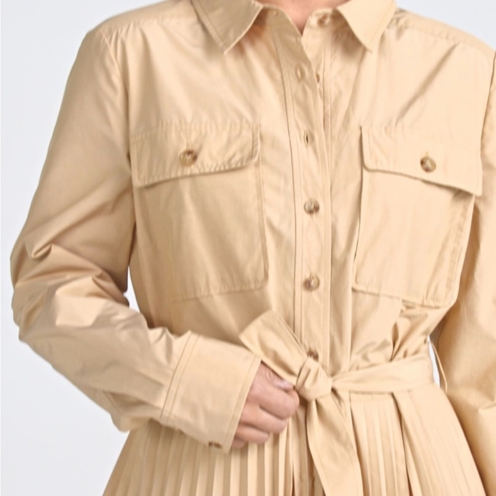 DEREK LAM 10 CROSBY KENZA LONG SLEEVE PLEATED SKIRT DRESS Size 12 - Picture 5 of 6